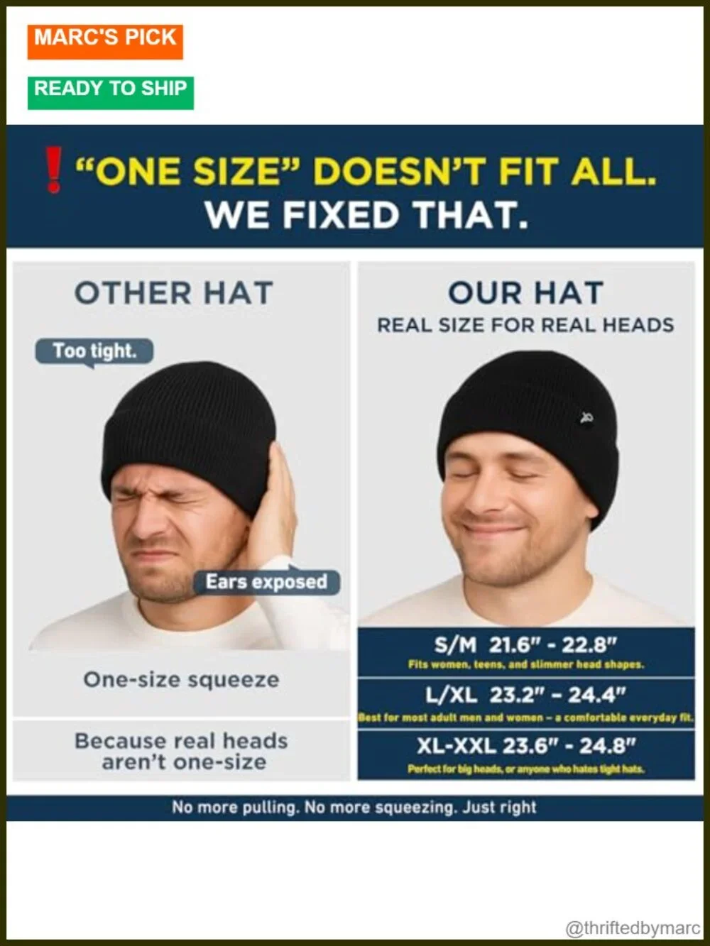 Dryknit Waterproof Fleece Lined Cuffed Beanie Hat for Men Winter